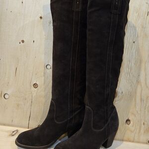 Geox Dark Brown Over the Knee Suede Boots